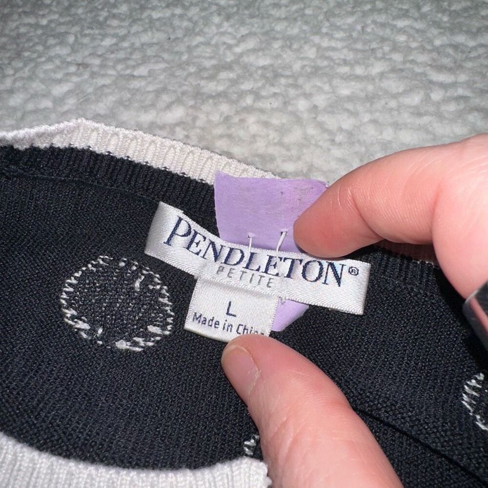 Pendleton Petites Women’s Black White Dot Cardiga… - image 7